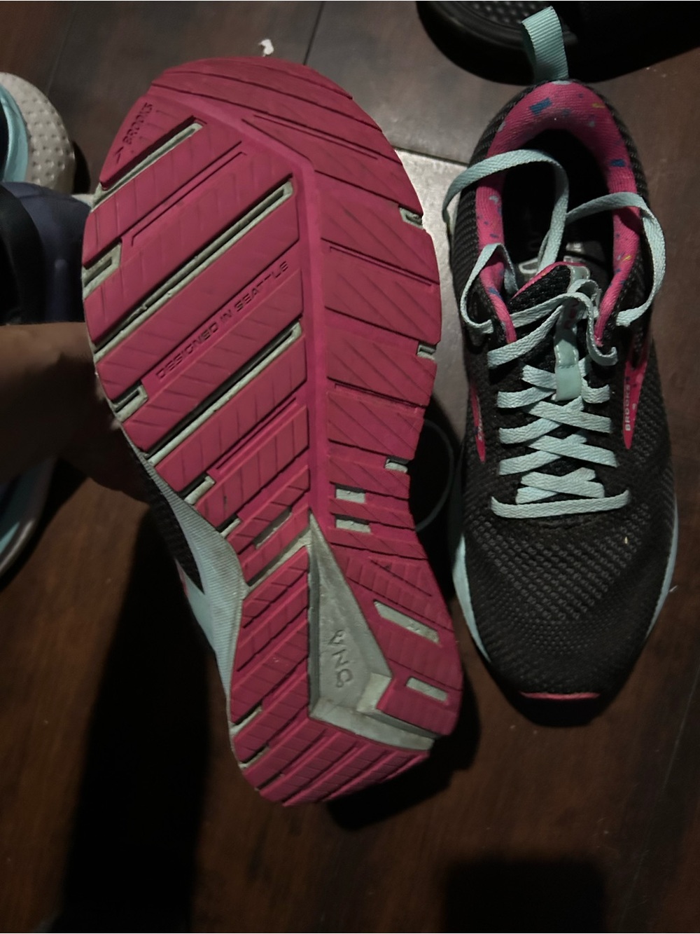 Brooks Women's Brown and Pink Running Sneakers - Picture 2 of 3